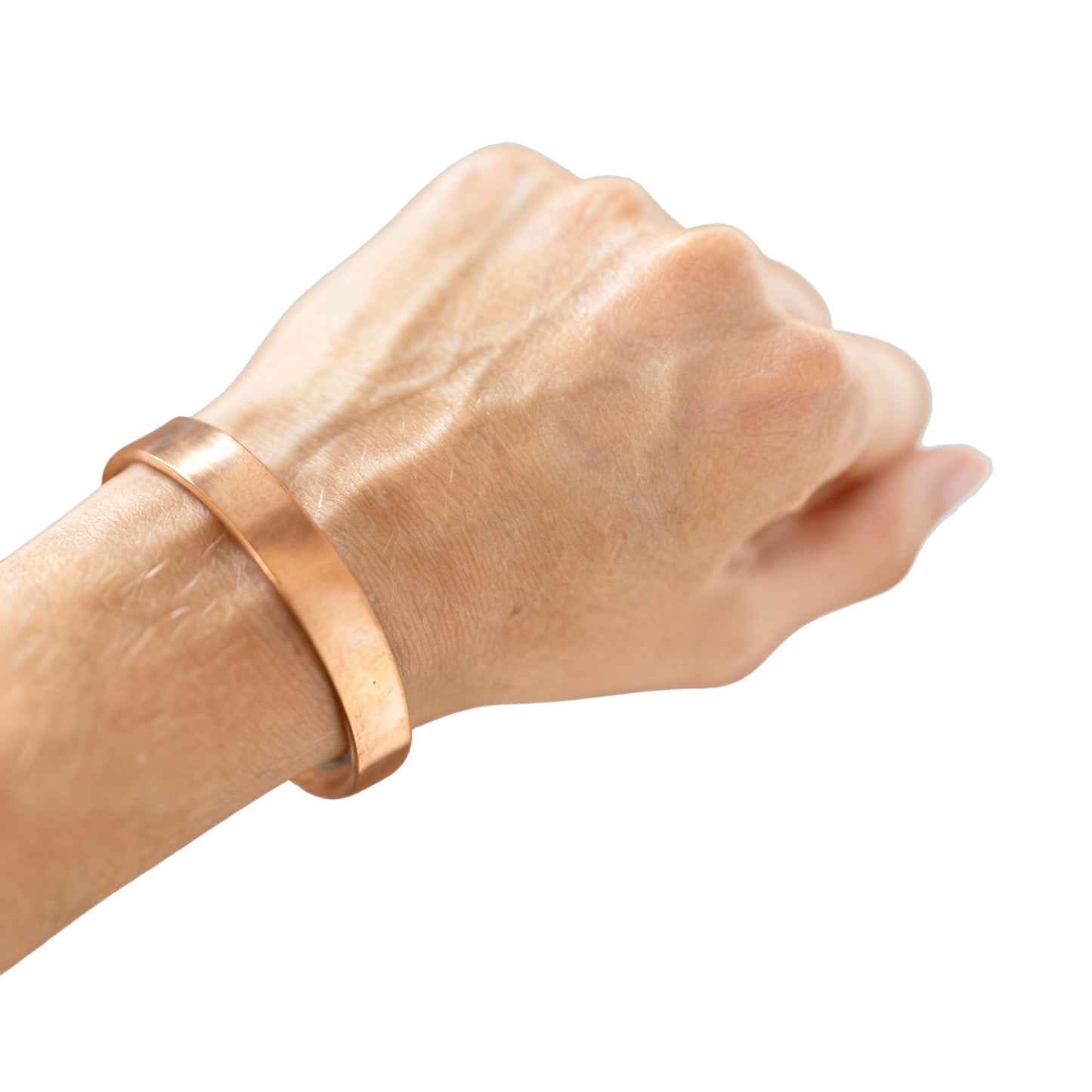 Kopero Pulseira de Cobre Lisa no pulso, cuff plano de cobre puro