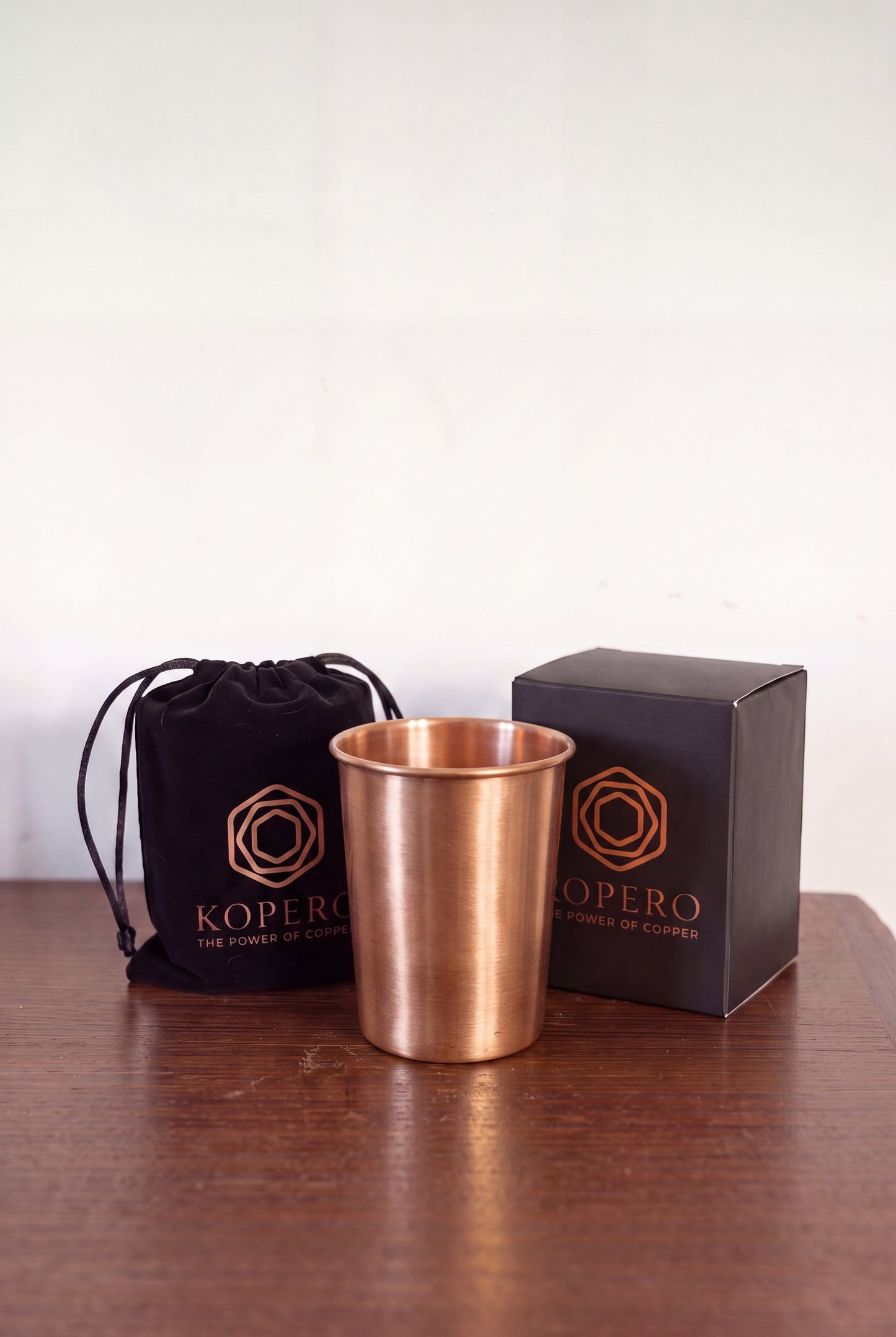 Kopero Copo de Cobre Liso com o saco de veludo e a caixa de presente