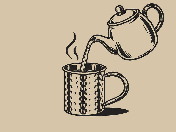 Enche com água, chá ou café
