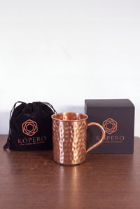 Kopero Caneca de Cobre Martelada com o saco de veludo e a caixa de presente