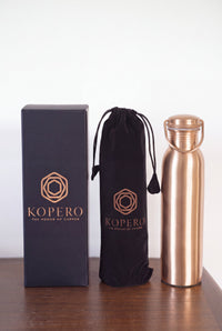 Kopero Garrafa de Água de Cobre Lisa com o saco de veludo e a caixa de presente